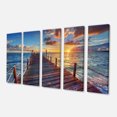 thumbnail image 2 of Beau Coucher de Soleil sur Mer Pier - Impression sur Toile Moderne, 2 of 3