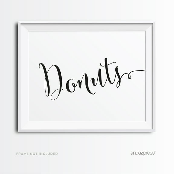 Donuts Formal Black & White Wedding Party Signs