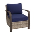 thumbnail image 7 of EAGLE PEAK Coastal Vista Outdoor Patio Ratten Wicker Lounge Chair With Blue Cushion, 7 of 7