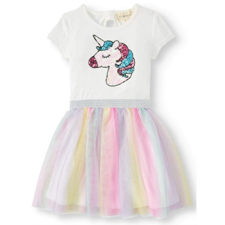Sequin Unicorn Rainbow Mesh Tutu Dress (Little Girls & Big Girls)