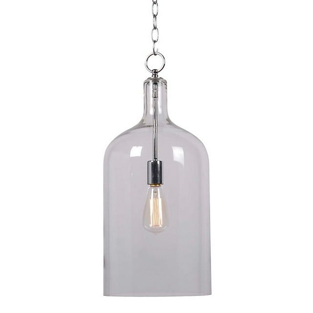 Kenroy Home 91830CLR Casual 1 Light Pendant, 23 Inch Height, 10 Inch Diameter with, Chrome