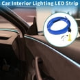 thumbnail image 2 of Unique Bargains 1m EL Wire Cable LED Glow String Light Car Interior Lighting Auto LED Strip Flexible Neon Light for Car Decoration, USB(5V) Blue, 2 of 7