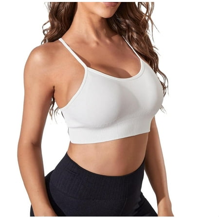 

Plain Low Cut Neck White Women Sports Bras Women s