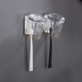thumbnail image 2 of Stainless Steel Toothbrush Cup Holder Wall Mounted Bathroom Shelf Storage Rack Perforation Free 1 Piece, 2 of 3