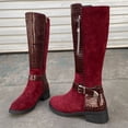 thumbnail image 5 of Yeahitch Women Boots Mid Calf Zippers Women's Boots Round Toe Chunky Heel Warm Comfortable Tall Boots, 5 of 8