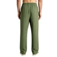 thumbnail image 5 of Mens Athletic Pants Breathable Slim Fit Drawstring Waist Stretch Casual Trousers Straight Leg Active Jogger Pants Army Green L, 5 of 7