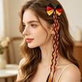 thumbnail image 5 of Miwamany Kids Flag Color Hair Braid Clips, 14.57in Cute Bow Hair Accessories for Girls, Polyester Decorative Braids, Secure Clip Base for Sports Events Parties Celebrations, Festival Themed Hairstyle, 5 of 6
