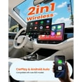 thumbnail image 2 of Adaptador Inalámbrico Carplay, 2 en 1 Apple Carplay y Adaptador Automático Android Convierte Cableado a Dongle Inalámbrico para Apple Android, Plug and Play para iOS 10+ y Android 10+, Negro, 2 of 7