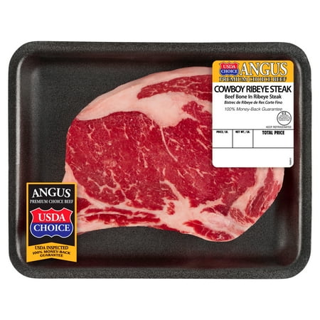 Cowboy Ribeye Steak, Bone-In, Choice Angus Beef, 1 Per Tray, 0.63 – 1.72 lb