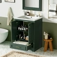 thumbnail image 6 of ENSHUI 24-Inch Bathroom Vanity with Ceramic Sink Combo, Modern Freestanding Storage Cabinet, Soft Closing Doors, Green, 6 of 11
