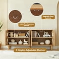 thumbnail image 4 of LKTART 63" Walnut Wood Sideboard Buffet Cabinet with Storage, Kitchen Credenza Accent Console Table with Roman Legs, Ash Veneer Dovetail Tri Natural, 4 of 7