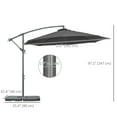 thumbnail image 3 of Outsunny 9.6ft Garden Parasol Sun Shade Banana Umbrella Cantilever Black, 3 of 10