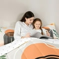 thumbnail image 4 of jejeloiu Geometric Striped Circle 7-Piece Twin Bedding Sets,Rustic Plant Leaf Bedding Comforter Set,Abstract Minimalsim Desgin Sheet Sets For Adults,Breathable Home Decor Reversible, 4 of 8
