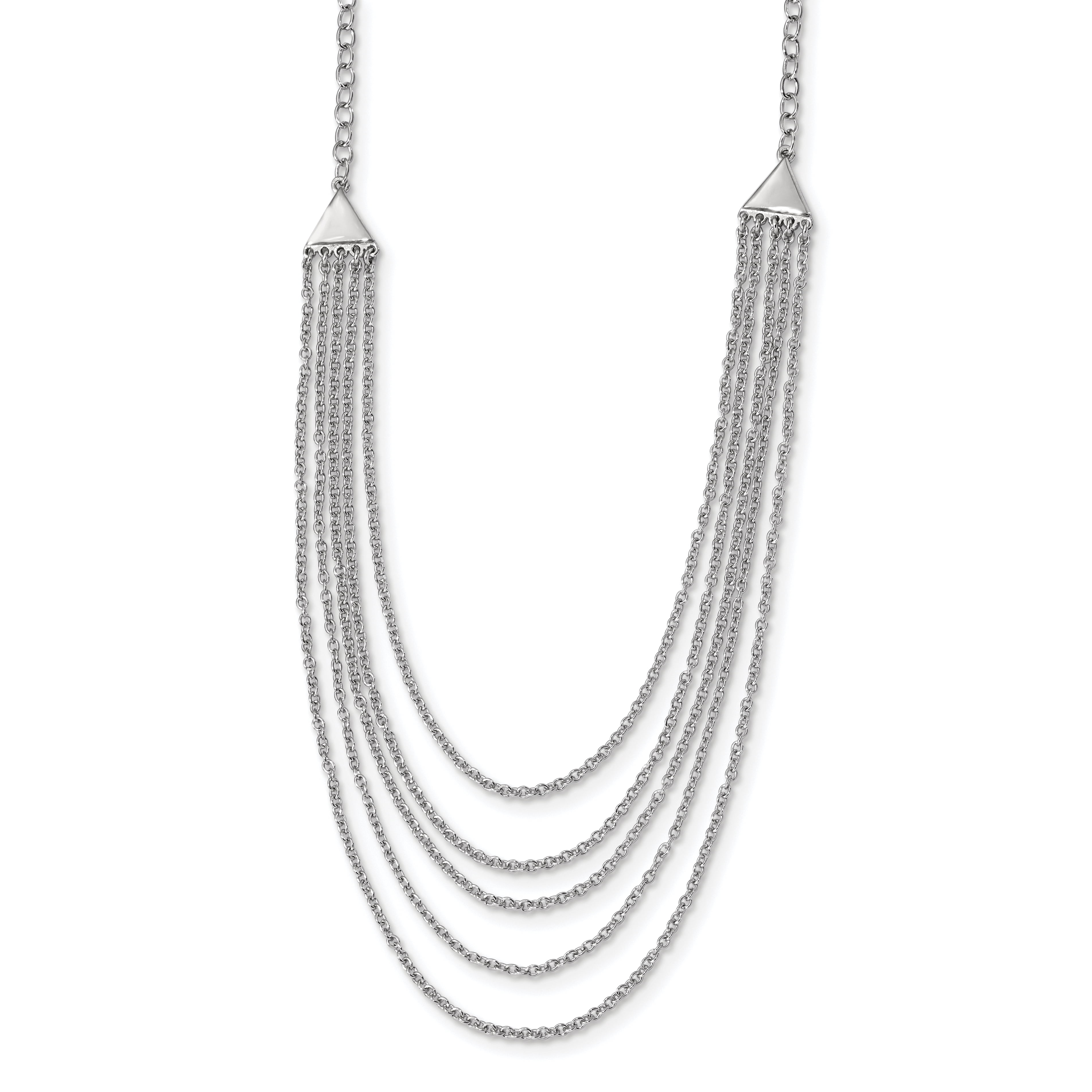 Sterling Silver Rhodiumplated Multistrand Necklace QG4342