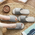thumbnail image 5 of LZLINGMEI 1Pair Slippers for Women,Foam Soft Warm Slip On Open Toe Linen Cotton House,Anti-Skid Cozy for Indoor Outdoor Slippers, 5 of 10