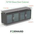 thumbnail image 3 of Forward Furniture Horizon 72" x 20" Office Storage Cabinet - 4 Glass Doors - Attractive Commercial Grade Wood Veneer Construction - Appalachian Smoke Wood Veneer Finish, 3 of 4