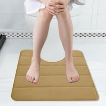 Dademeo Reduced Price Bath Mats for Bathroom Non Slip Memory Foam Toilet Bath Mat U-Shaped,Soft Non-Slip,Thick,Machine Wash for Bathroom Commode Contour Rug,Khaki