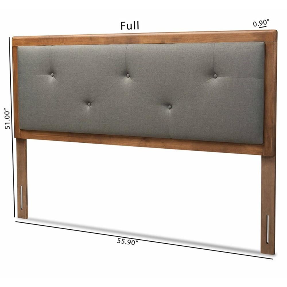 Baxton Studio Abner Dark Gray and Brown Finished Wood Queen Size Headboard