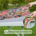 thumbnail image 6 of Pioneer Flower Floral Print Pattern Square Fitted Tablecloth with Elastic Edge,Square Table Cover,Washable Elastic Table Cover for Home Kitchen Party Decor 34"x34", 6 of 6
