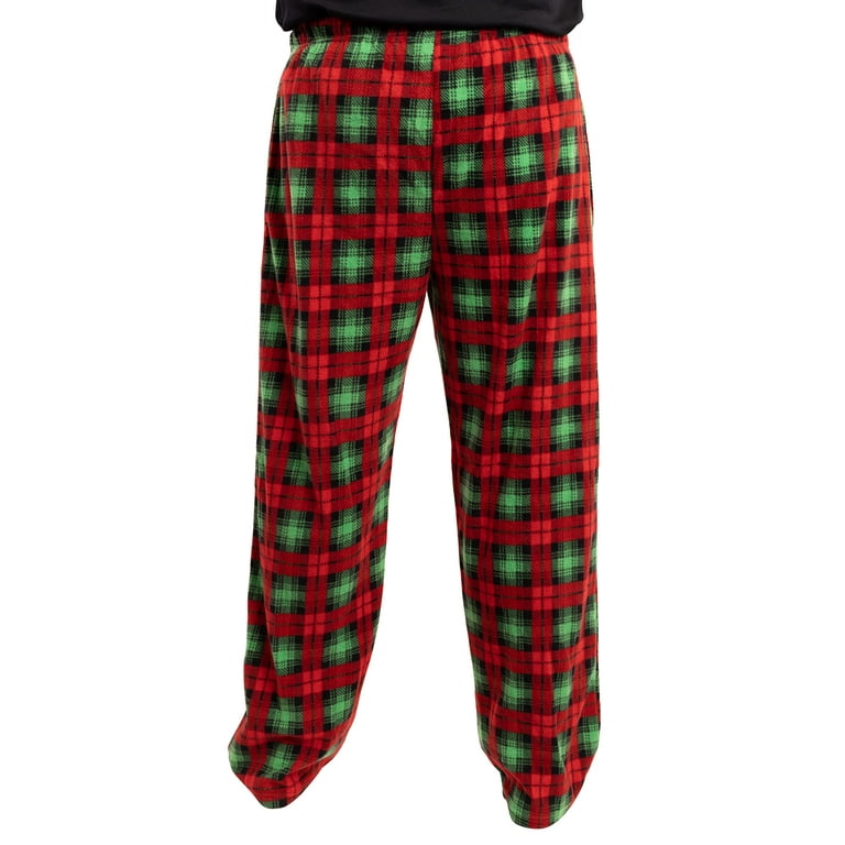 #followme Microfleece Men’s Buffalo Plaid Pajama Pants with Pockets (Multi  Xmas Plaid, X-Large)