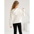 thumbnail image 3 of Hotiary 7-14Y Girls Casual Half Ziper Hoodies Long Sleeve Solid Color Pullover Sweatshirts With Thumb Hole, 3 of 8