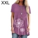 thumbnail image 2 of Guardurnaity Mujer Impreso Cuello Manga Corta Túnica Camisa Prendas para la parte del cuerpo Púrpura XXL Guardurnaity AP001768-05, 2 of 5