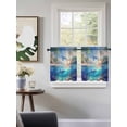 thumbnail image 3 of Ocean Dolphins Tier Curtains 36 Inch Length,Sheer Curtains for Bedroom Living Room Window Summer Coral Coconut Trees Tropical Fish Voile Drapes Kitchen Curtains Small Half Window 27.5"x36" 2 Panels, 3 of 7