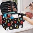 thumbnail image 5 of HELLHERO Rose Brick Pattern Make up Bag with Slip-in Pockets Handheld Makeup & Skincare Organizer Bag Vacation Travel, 5 of 6