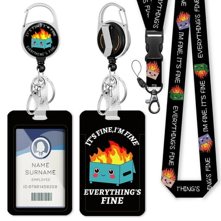 ID Badge Holder with Breakaway Lanyard and Retractable Reel Clip,Black Style-2