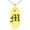 Gold, variant on Stainless Steel Letter M Initial Old English Monogram Engraved Small Oval Charm Pendant Necklace