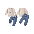 thumbnail image 2 of RUINIXCW Baby Boy 1st Birthday Outfits Letter Embroidery Crew Neck Sweatshirt Pants, 2 of 7