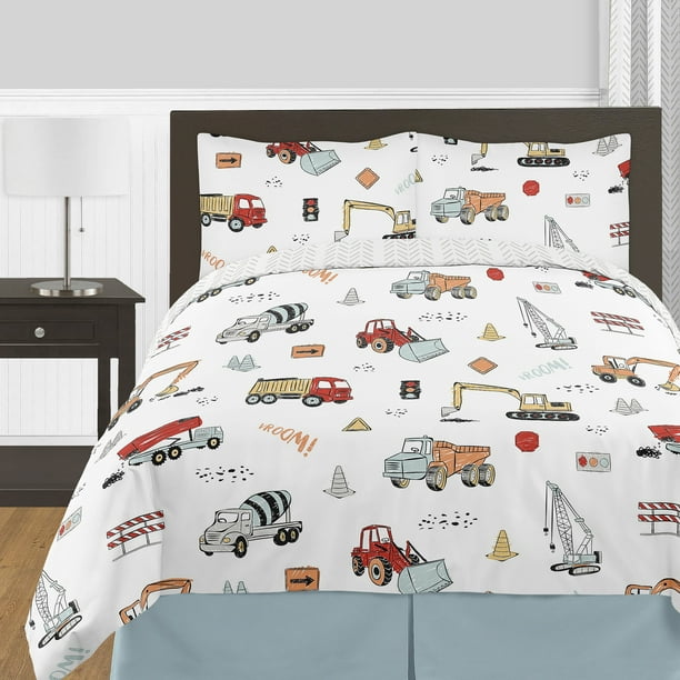 Construction Truck Boy Full Queen Bedding Set 3 Pieces Grey Yellow Orange Red And Blue Transportation Chevron Arrow Kid Childrens Comforter By Sweet Jojo Designs Com - Orange And White Chevron Bedding Construction Truck Boy Full Queen Bedding Set 3 Pieces Grey Yellow Orange Red And Blue Transportation Chevron Arrow Kid Childrens Comforter By Sweet Jojo Designs Com - Orange And White Chevron Bedding