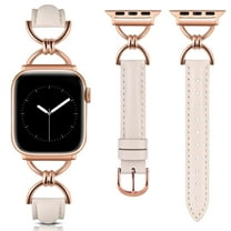 TOYOUTHS Leather Band Compatible with Apple Watch Bands Women 41/40/38/42/44/45/46/49mm, Dressy Fancy Slim Thin Strap with Designer D-Shape Buckle for iWatch Series 10 9 Ultra SE 8 7 6 5 4 3 2 1