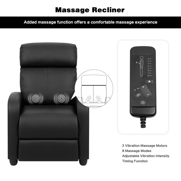 Lacoo Brown Fabric Recliner Chair Home Theater Recliner with Padded Seat and Massage Backrest