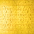 thumbnail image 1 of Ahgly Company Machine Washable Indoor Square Oriental Yellow Traditional Area Rugs, 6' Square, 1 of 4