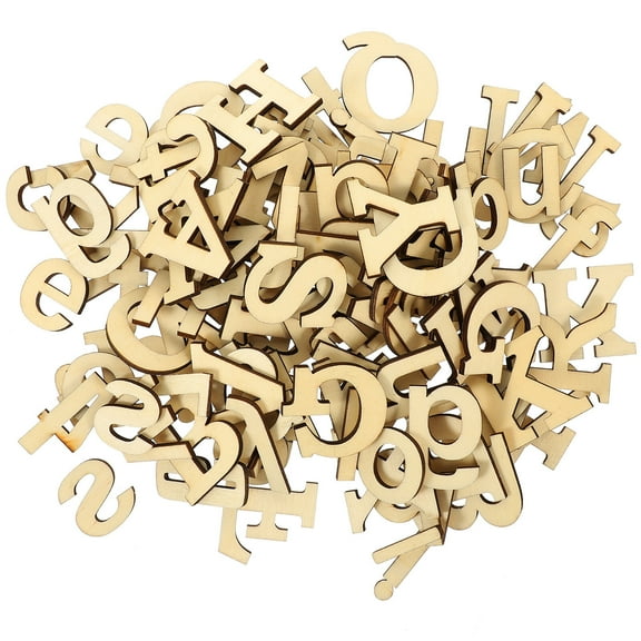 MRLESS 124pcs Wooden Letters Crafts Wooden Alphabet Letters Numbers Wooden Wedding Craft Decors