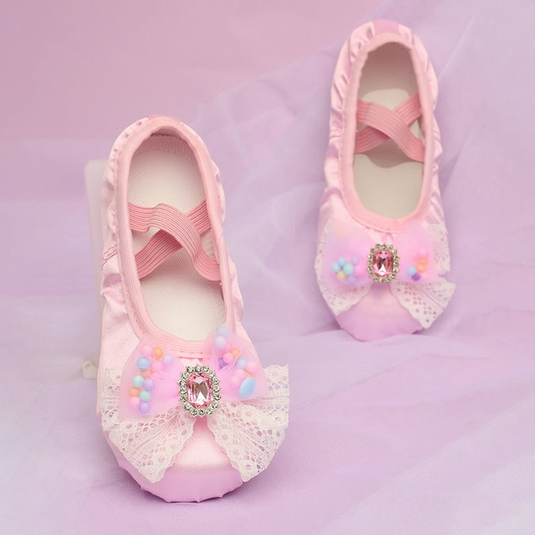 MUXiin Pink Ballet Shoes For Girls Size 6-7 Years,Girls Ballet