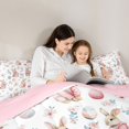 thumbnail image 4 of Erosebridal Cute Easter Rabbit Twin Comforter Sets for Girls, Flower Eggs Bedding Set, Pink Reversible, 2pcs, 4 of 6
