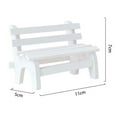 thumbnail image 2 of HAMPPLIES Hollow Design Miniature Micro Garden Bench Wooden White 1Set for Home Decorating, 2 of 8