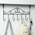 thumbnail image 2 of Over The Door Hook,Over Door Coat Rack , Casewin Over Door Towel Rack,Door Hooks,Door Hanger Hook of Bathroom,Clothes ,Belt, Hat,Behind Back of Bathroom, Towel Hanger 7 Hooks ,Black, 2 of 8