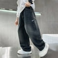 thumbnail image 6 of NIEWTR Boys Teenagers Baggy Jeans Teen Boys Straight Wide Leg Denim Pants with Pockets Loose Fit for Teens（A-Blue,12-14 Years), 6 of 7