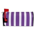 thumbnail image 3 of Mailbox Covers Magnetic Large Size Post Box Cover Wrap Outside Waterproof Home Yard Garden Decor Modena Purple and White Striped 25.5x21, 3 of 9
