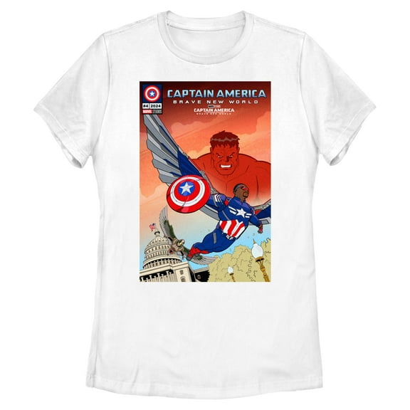 Women's Captain America: Brave New World Red Hulk Comic Book Cover Graphic T-Shirt