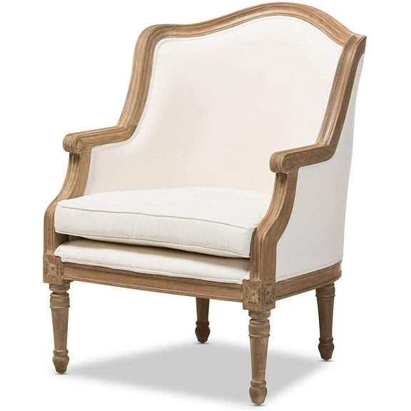 Baxton Studio Charlemagne Traditional French Accent ChairOak