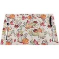 thumbnail image 2 of Fall Placemats Set of 4, Pumpkin Maple Leaf Flower Decorative Table Mat 12 x 18 Inch Heat Resistant Non Slip Line Fabric Autumn Thanksgiving Place mat for Dining Table, 2 of 6