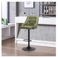 thumbnail image 2 of Exlonjet Swivel Bar Stool with Back, Adjustable PU Leather Tufted Barstool, Upholstered Counter Height Airlift Bar Chair for Kitchen Dining Cafe (Olive Green, Black Base), 2 of 7