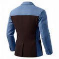 thumbnail image 5 of PBFRDSJ Men's Color Block Denim Patchwork Blazer Casual Sport Golf Coat Notched Lapel Two Button Slim Fit Blazer Jacket, 5 of 5
