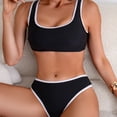 thumbnail image 5 of zaveiop Period Swimwear Sporty Two Piece Menstrual Swimsuits Leakproof Bikini Set Bathing Suits for Women (Black, S), 5 of 7