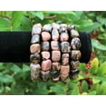 thumbnail image 5 of Rhodonite Tumbled Gemstone Bracelet 6-8 mm stones (Stretchy Nugget Bracelet), 5 of 6