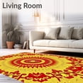 thumbnail image 2 of ODIKA 8'x10' Machine Washable Non-Slip Area Rug, Kaleidoscope Flower Burst with Radiating Petal Design High Traffic Rug with Pad, Red, 572000, 2 of 8